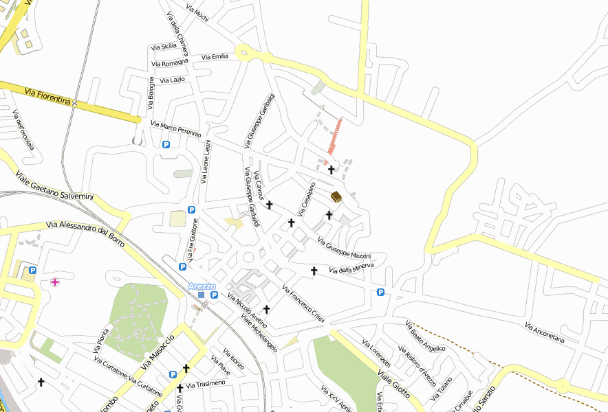 Arezzo Stadtplan mit Luftbild und Unterk nften der Toskana