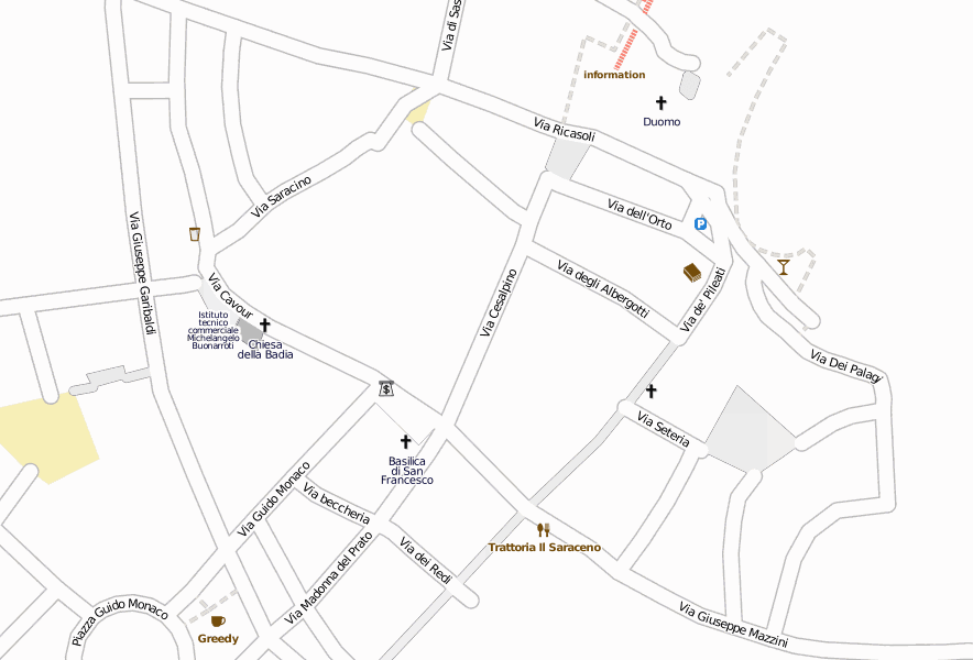 Arezzo Stadtplan mit Luftbild und Unterk nften der Toskana